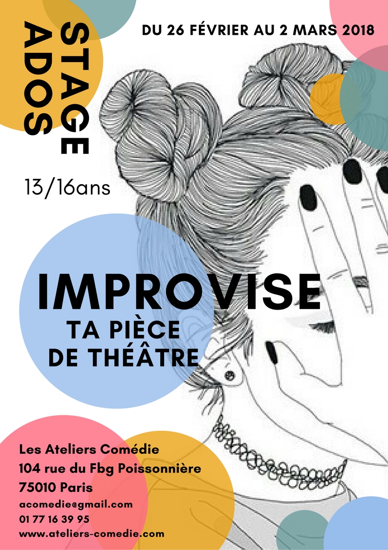 stage théâtre ados Ateliers Comedie
